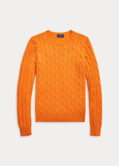 Polo Ralph Lauren Cable-Knit Cashmere Striktrøje Dame Danmark (NWOVP3160)